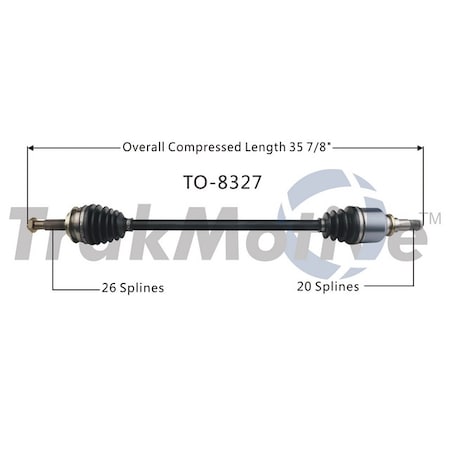 Surtrack Axle Cv Axle Shaft, To-8327 TO-8327
